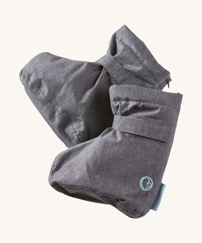 The Mamalila babywearing winter baby booties in grey