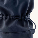 A close up of the Mamalila  toddler allrounder winter booties in the navy blue colour available at Babipur showing the toggle detail