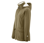 Mamalila eco-friendly womens allweather baby wearing jacket in khaki green on a white background