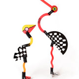 Naef Art Uris eco-friendly model kit made into a flamingo on a white background
