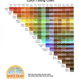 Natural Earth Paint colour chart, a useful tool for artists to learn about mixing different colours