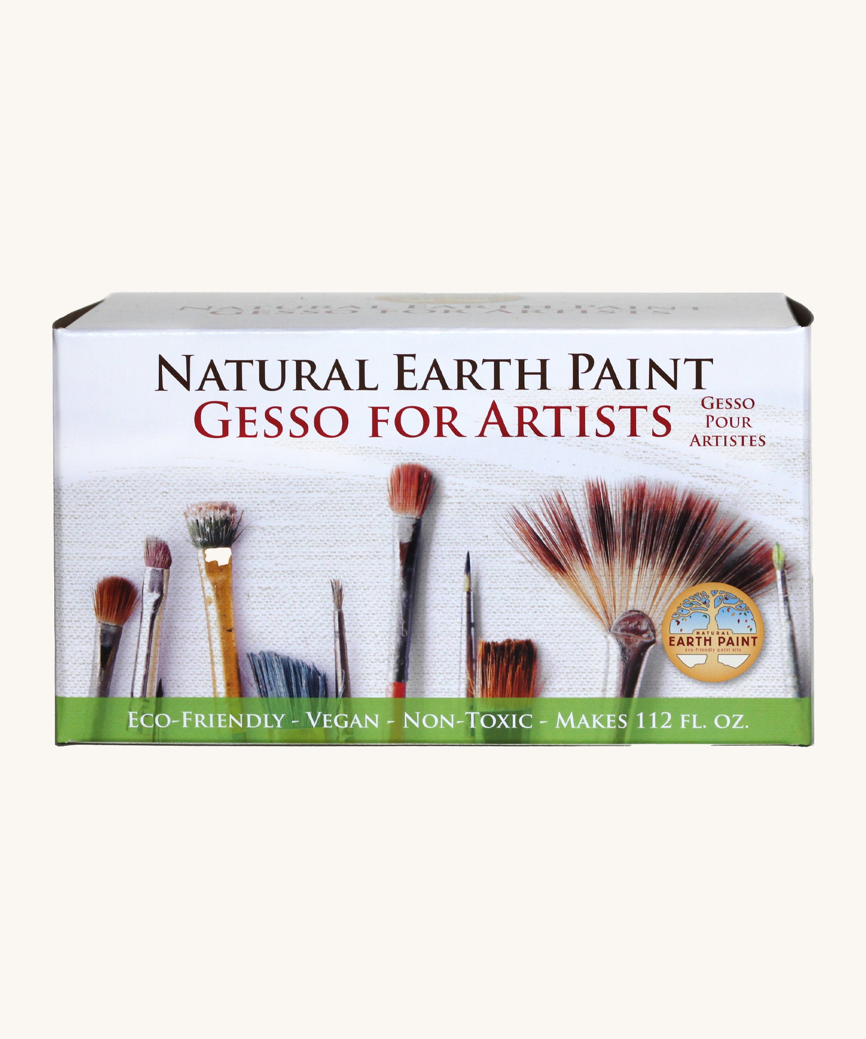 Front view of the box for the Natural Earth Paint gesso for artists set.