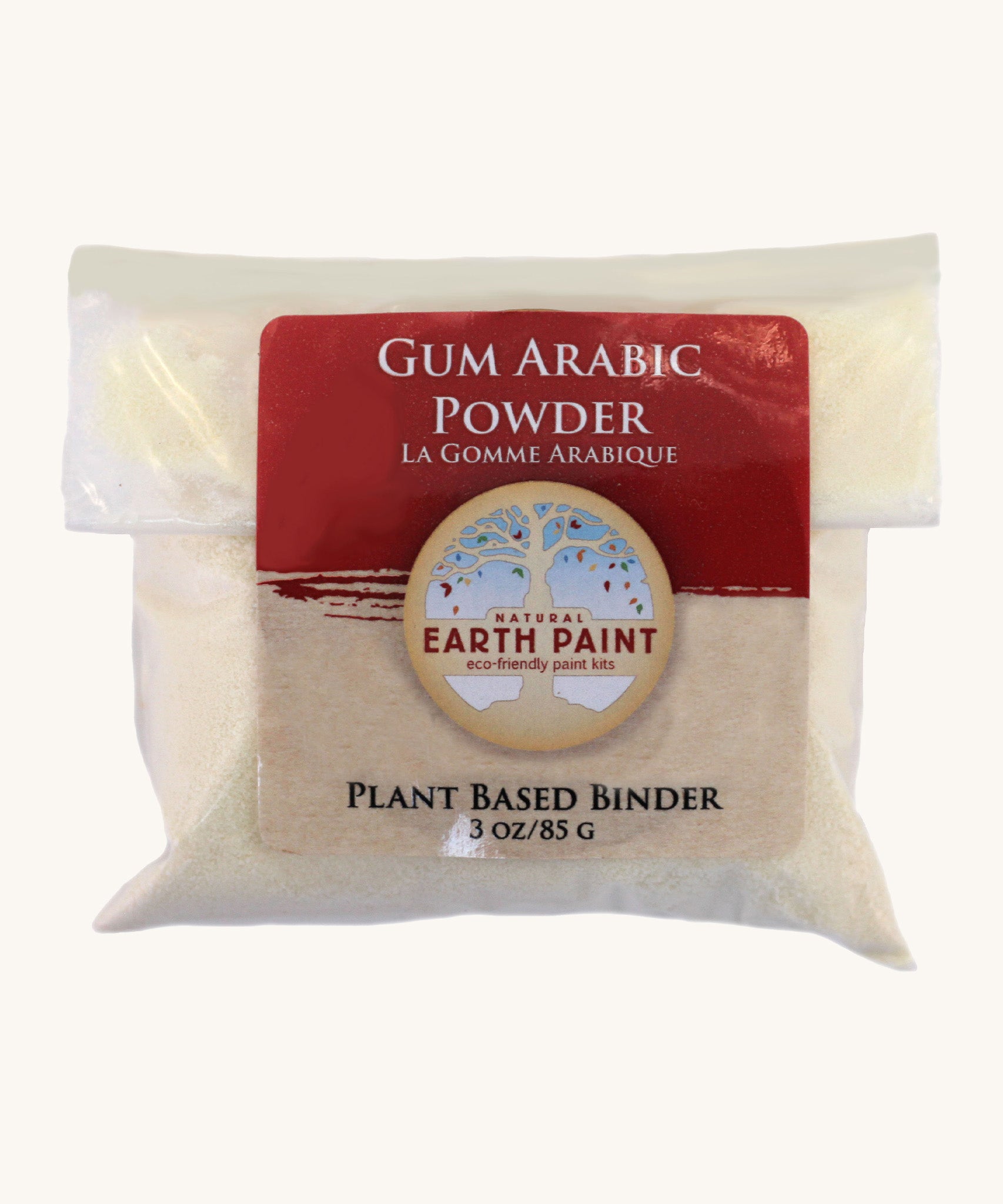 Natural earth paint gum arabic is a plant based binder for paint and comes in a 85g bag