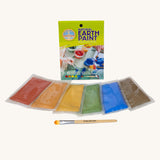 Natural Earth Petite Paint Kit. 6 sachets of plaint powder and a wooden paint brush.