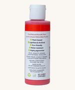 Back view of the Natural Earth Paint scarlet red acrylic paint bottle