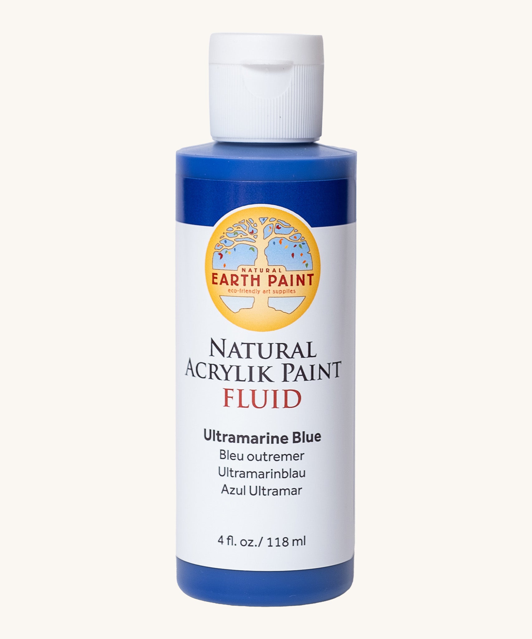 Natural Earth Paint ultramarine blue acrylic paint in a 118ml bottle
