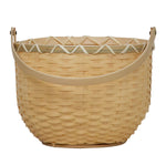 Olli Ella Nude Big Blossom Basket with handle down pictured on a plain white background