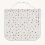 Olli Ella See-Ya Wash Bag with a Leafed Mushroom print pictured on a plain background