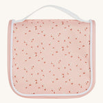 Olli Ella See-Ya Wash Bag with a Pink Daisies print pictured on a plain background