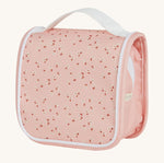 Olli Ella See-Ya Wash Bag with a Pink Daisies print pictured on a plain background
