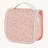 Olli Ella See-Ya Wash Bag with a Pink Daisies print pictured on a plain background