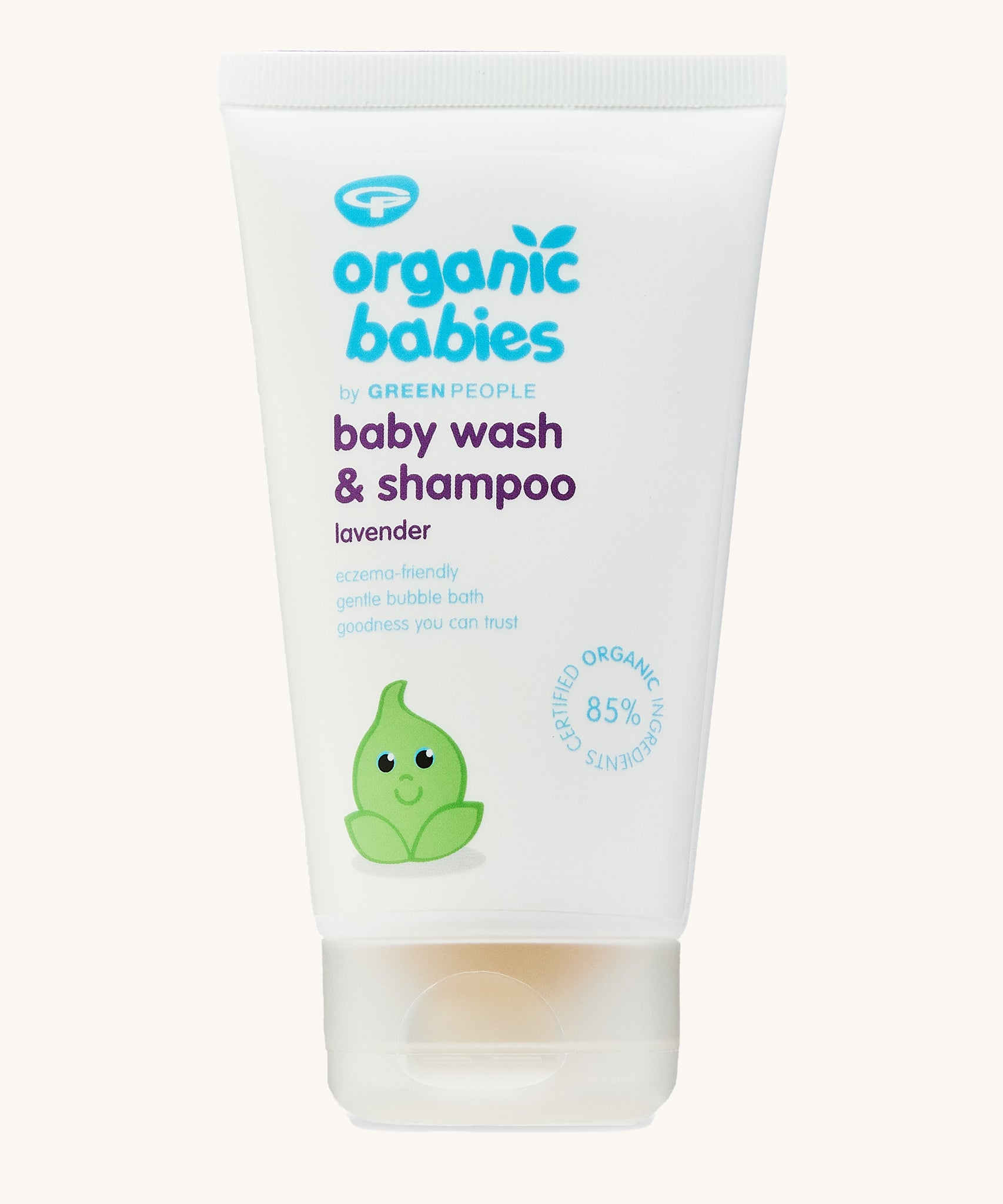 Organic Babies by Green People Lavender scented Baby Wash & Shampoo in a 150ml tube.