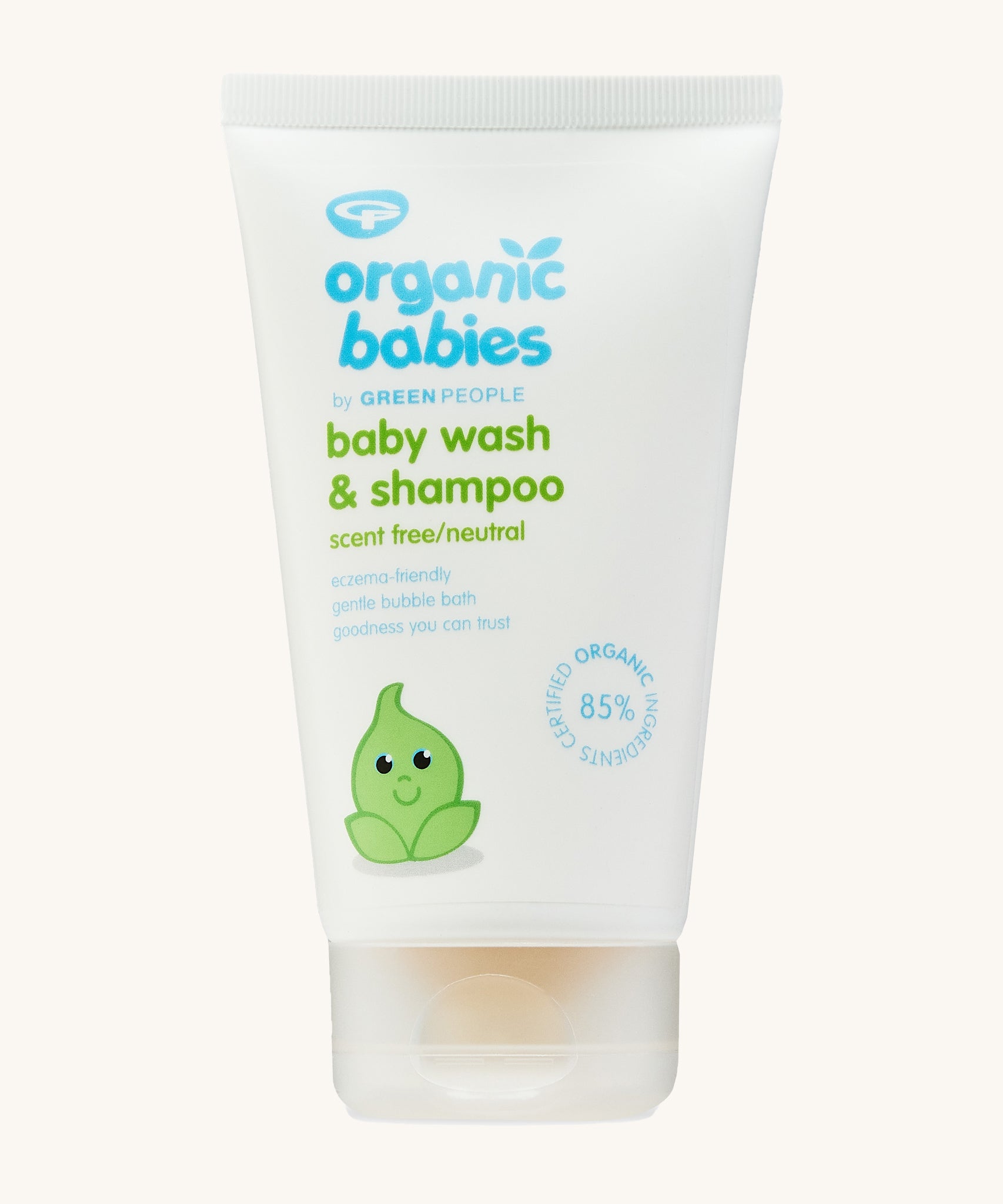 Green People Organic Babies unscented Baby Wash & Shampoo in a 150ml tube.