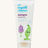 Organic Children Lavender Burst Shampoo in a 200ml tube on a plain background.