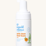 Organic Children Sticky Hands Sanitiser on a plain background.
