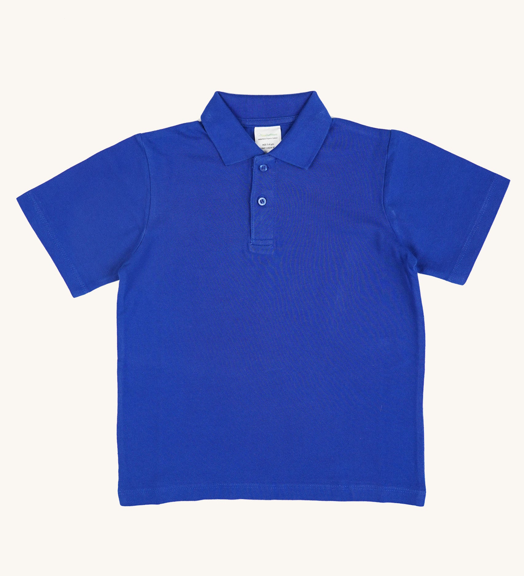 The Eco Outfitters organic cotton school polo shirt in Royal Blue.