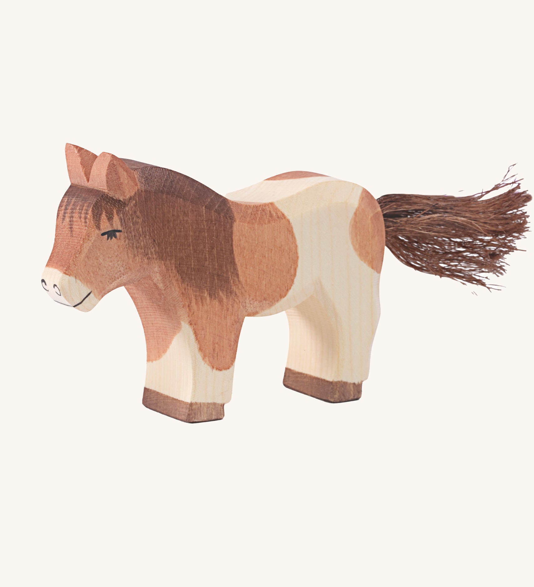 Ostheimer Standing Shetland Pony on a plain background.