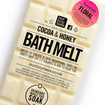 Our Tiny Bees Floral Bath Melt packaged on white background