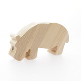 O-WOW handmade maple hippo toy on a white background