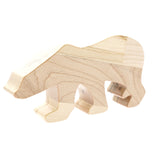O-WOW handmade maple polar bear toy on a white background