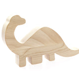 O-WOW handmade maple diplodocus toy on a white background