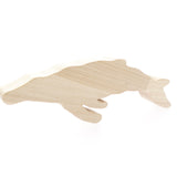 O-WOW handmade maple whale toy on a white background