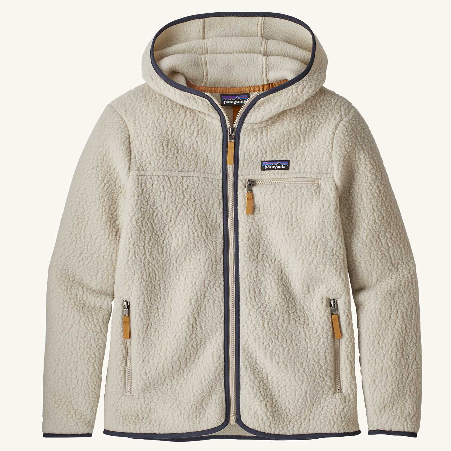 Patagonia Women's Retro Pile Fleece Hoody Jacket Pelican White