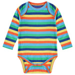 blue organic cotton long-sleeve babysuit from piccalilly