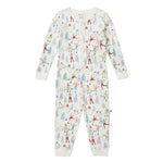 Piccalily eco-friendly organic cotton childrens onesie in the winter wonderland colour on a white background