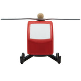 A front on view of the PlanToys Helicopter on a plain background.