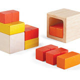 PlanToys Fractions Cubes on a plain background. The cubes are shown out of their packaging.