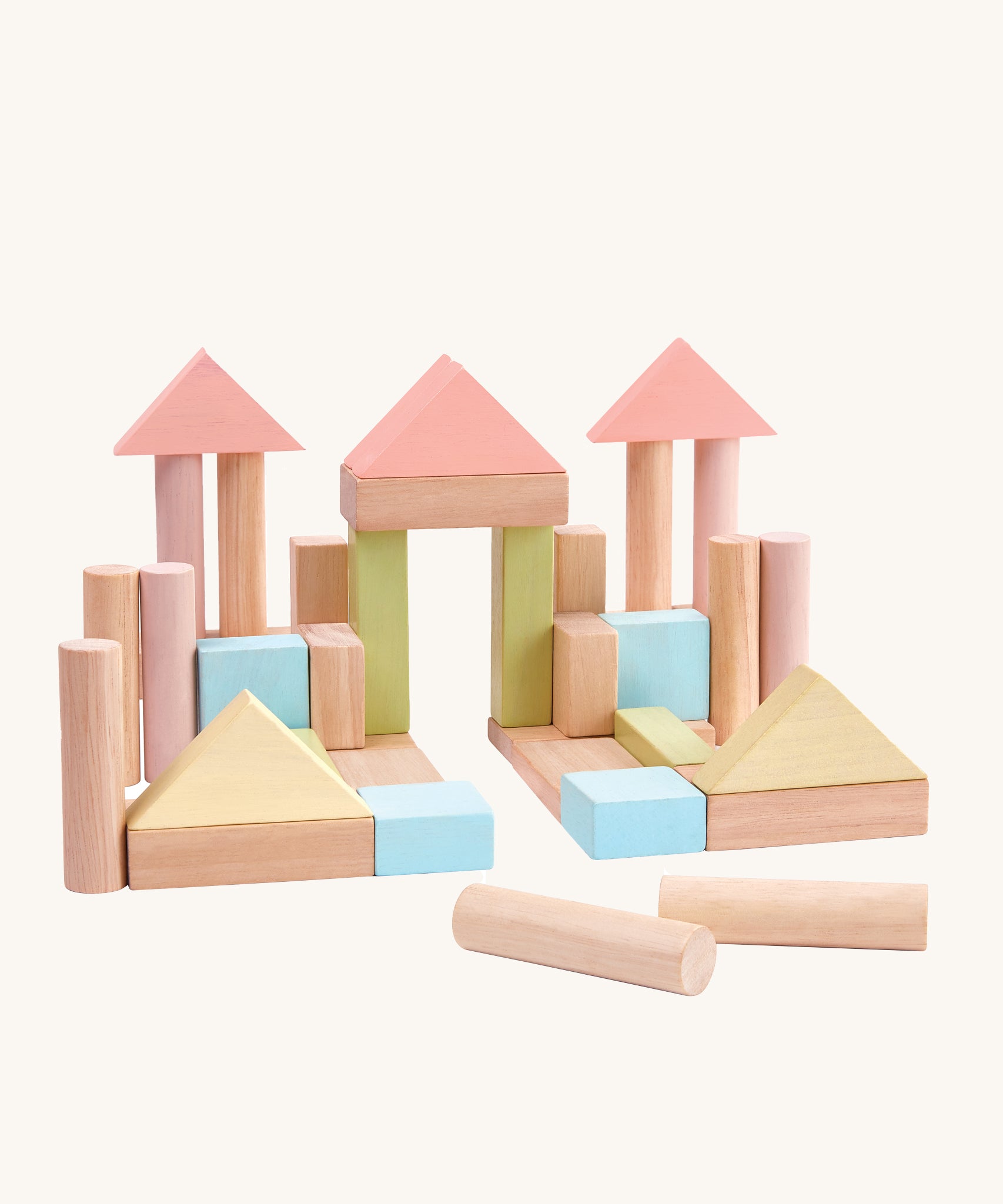 Plan Toys 40 Pastel and Natural Blocks – Babipur