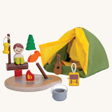 The PlanToys Camping Set PlanWorld shown set up on a plain background.