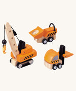 The PlanToys PlanWorld Construction Vehicles Set on a plain background.