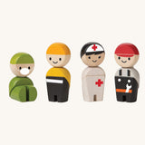 The PlanToys PlanWorld Rescue Crew on a plain background.