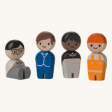 The PlanToys PlanWorld Trades People on a plain background.