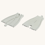 PlanToys Rubber Road and Rail Adaptor Tracks on a plain background.