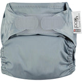 The Close Pop-In reusable cloth nappy with adjustable velcro, in cool slate grey