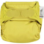 The Close Pop-In reusable cloth nappy with adjustable velcro, in celery green / yellow