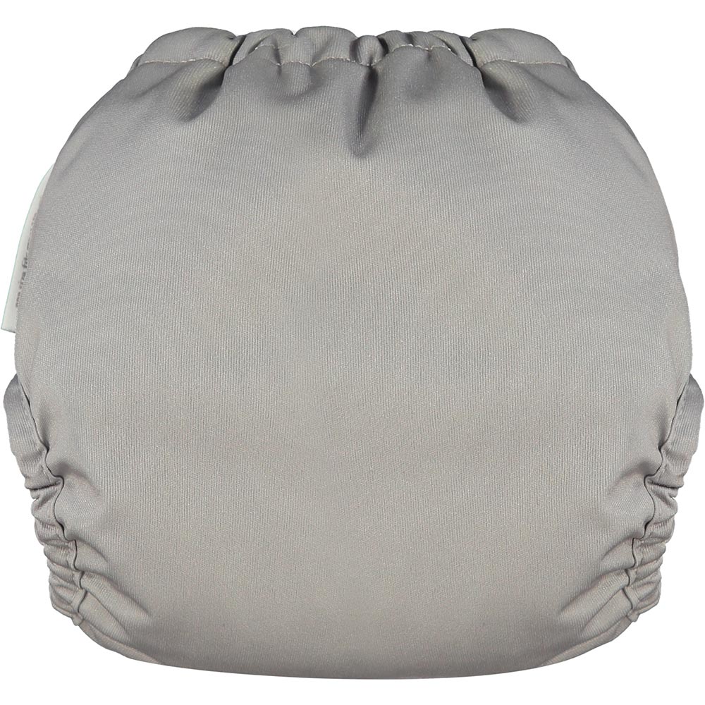 The back of The Close Pop-In reusable cloth nappy with adjustable velcro, in Cloud Grey.