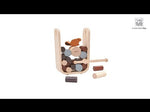 A video featuring the PlanToys Timber Tumble Game.