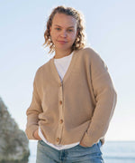 Rapanui Taupe Brook Organic Cotton Women's Knitted Cardigan.