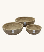ReSpiin Jute Mini Bowl Set in the natural colour