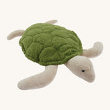 Senger Cuddly Turtle - A large GOTS organic heatable soft toy with a green shell and grey body.