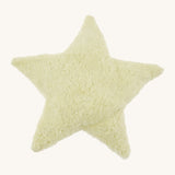 Senger warming star cushion. A light yellow fluffy GOTS organic cotton cushion that can be warmed up.