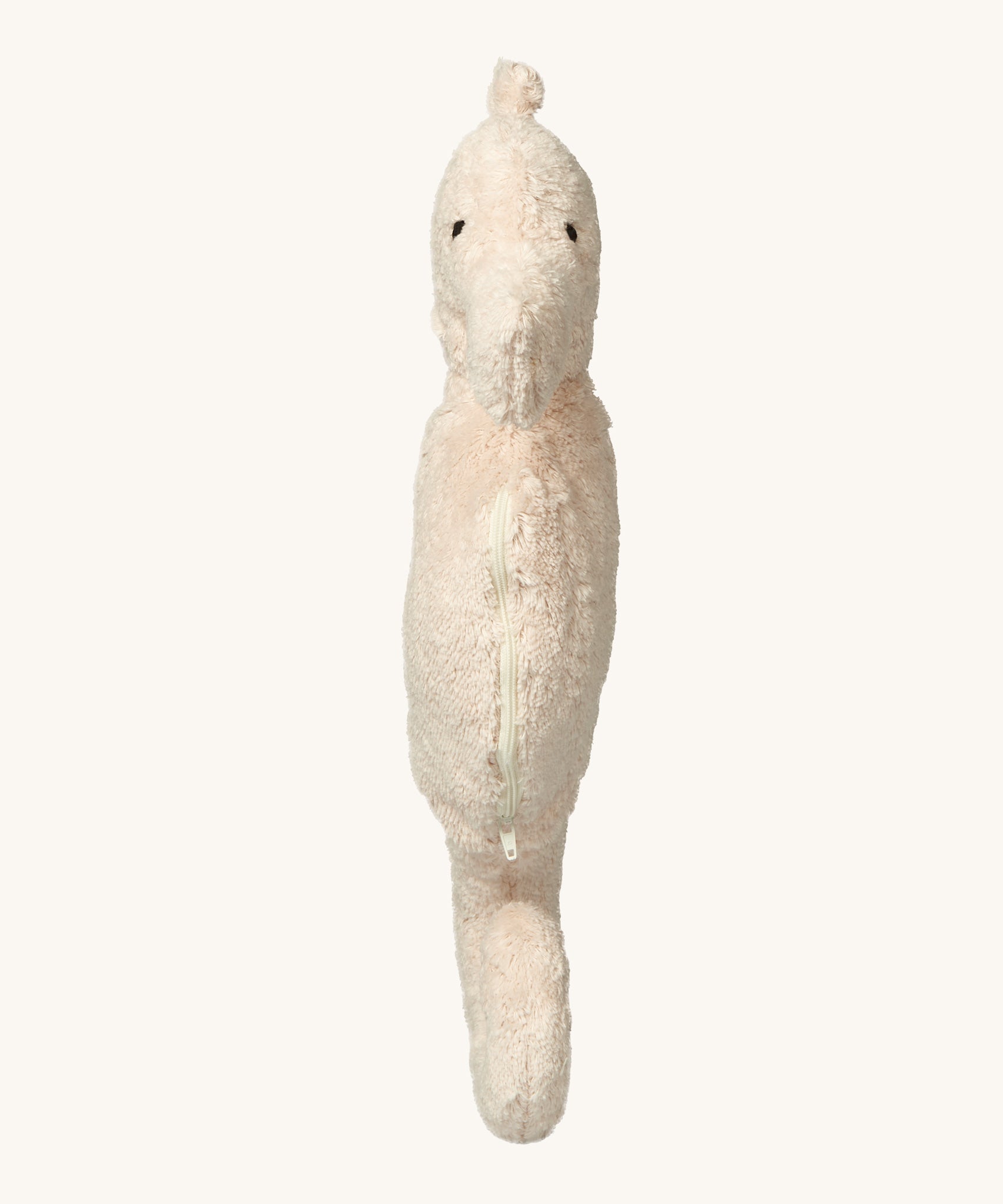 A front on view of the small Senger Cuddly Sea Animal Seahorse Organic Soft Toy