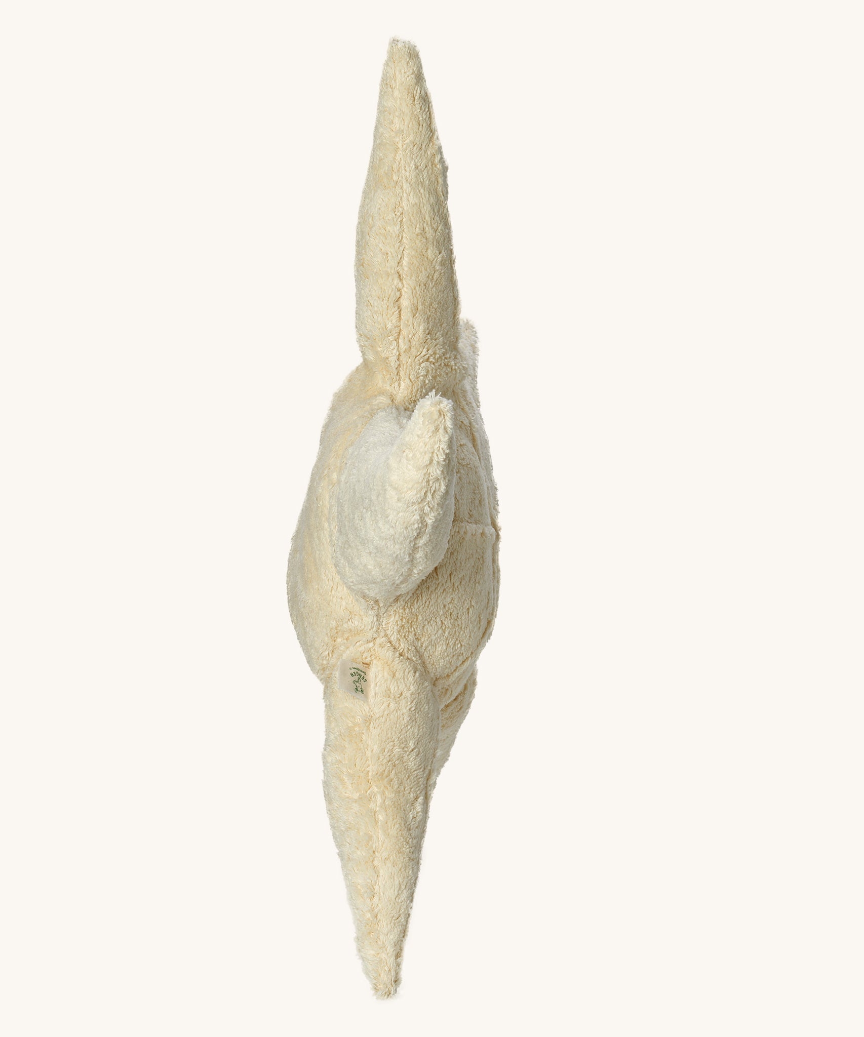 Side profile view of the Senger Small Cuddly Starfish soft toy.