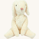 A Small Senger Floppy Animal White Sheep organic cotton stuffed toy.