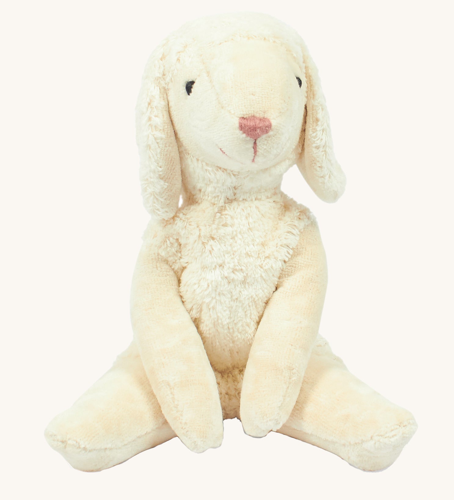 A Small Senger Floppy Animal White Sheep organic cotton stuffed toy.