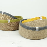 ReSpiin Small Shallow Natural & Yellow Basket